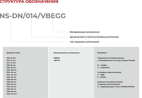 Торцевое уплотнение NS-DN/020/VBEGG в Тюмени фото